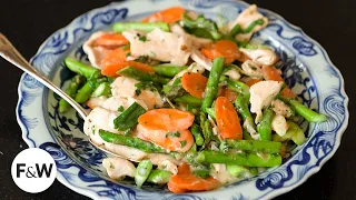 Grace Young’s Chicken Fricassee Stir-Fry with Asparagus | F&W Cooks | Food & Wine