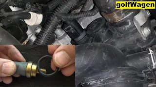 VW Touareg coolant temperature sensor change location