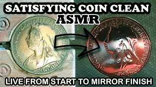 ASMR Satisfying (time lapse) Coin Clean to a Mirror finish | No Voice or Music.