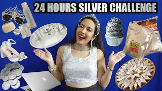 I Used Only SILVER Things For 24 Hours Challenge 🤍 Garima's Good Life