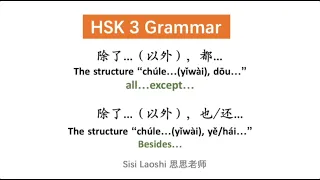 除了...(以外)，也/都/还... to express "besides" or "other than" | HSK 3 Grammar | Learn Chinese Mandarin