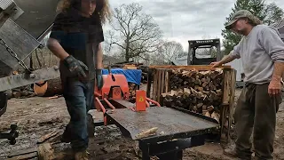 New Year New Equipment Splitting And Bundling Firewood