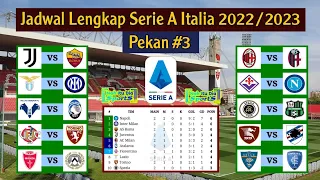 Jadwal Liga Italia Pekan 3: JUVENTUS vs AS ROMA | Serie A Italia 2022/2023 Giornata Ketiga