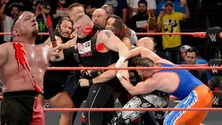 wwe great balls of fire 2017 - Brock Lesnar brawls with Samoa Joe
