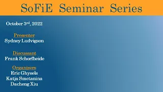 SoFiE Seminar with Sydney Ludvigson and Frank Schorfheide - October 3 2022