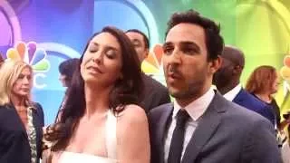 The Blacklist: Mozhan Marnò & Amir Arison 2015 NBC Upfronts Red Carpet Interviews | ScreenSlam