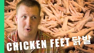 Eating SPICY CHICKEN FEET in South Korea