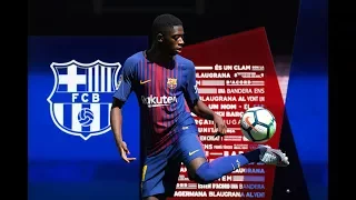Dembele fails at ball-juggling at Barcelona unveiling