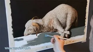 Art Reproduction (Zurbaran - Agnus Dei) Hand-Painted Oil Painting