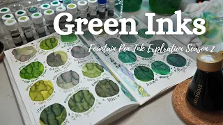 🌵 24 Green Fountain Pen Inks 🌵 | Season 2 Ink Exploration No. 5