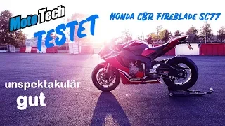 Rennstreckentest Honda Fireblade (SC77) | Mototech aus der Kiste auf die Piste