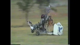 gyrocopter gyroplane roll over crash  Erskine Park in the mid 1990's... No serious injury to pilot