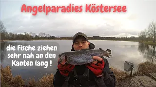 Forellenangeln mit Bodentaster Pose Sbirolino Spoon Powerbait Angelparadies Köstersee am großen See