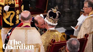 Prince William swears allegiance and kisses father King Charles III