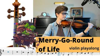 Merry-Go-Round of Life - Howl's Moving Castle - Easy Violin Playalong