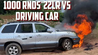 1000 Rnds. Of 22lr Vs Driving Car (MASSIVE FIRE)