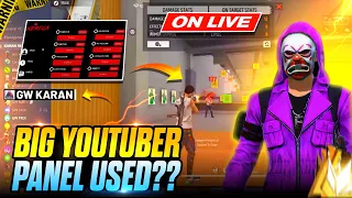 ON LIVE PANEL USED ? 😡 BIG YOUTUBER - GARENA FREE FIRE !!!