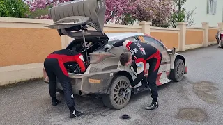 Croatia WRC Rally 2022 - Elfyn Evans changes wheels before ss7 more video @Phenomenal