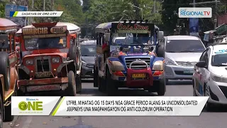 One Mindanao: LTFRB, mihatag og 15 days nga grace period alang sa unconsolidated jeepneys