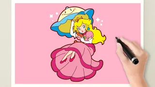 How to draw Princess Peach #02 (Super mario)