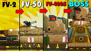Эволюция Гибридов FV-2 vs FV-50 vs FV-4005 vs FV BOSS - Мультики про танки