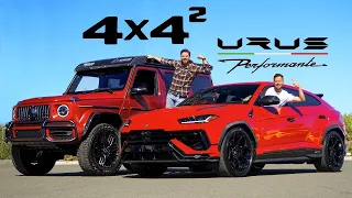 Lamborghini Urus Performante 2023  против Mercedes-AMG G63 4x4 Squared // Битва боссов за 350 000 $