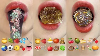 asmr 10 MINUTES EMOJI FOOD CHALLENGE FOR SLEEP RELAXING 수면유도asmr 이모지 먹방 모음집 eating sounds