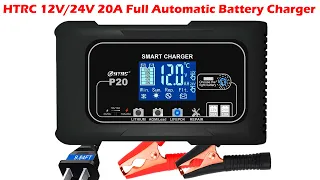 HTRC 12V/24V 20A Full Automatic Car Battery Charger For Motorcycle Lithium Lifepo4 GEL AGM