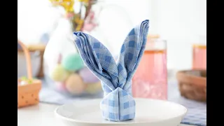 Easter Bunny folded napkins