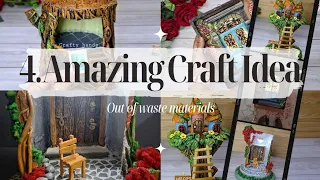 4 amazing craft idea using trash | best out of waste | handmade homedecor craft ideas | Crafty hands