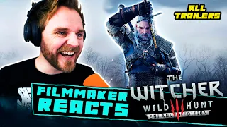 FILMMAKER REACTS: THE WITCHER 3 | ALL CINEMATIC TRAILERS! - KILLING MONSTERS | A NIGHT TO REMEMBER!