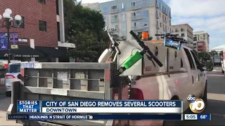 City of San Diego removes scooters in parts of downtown