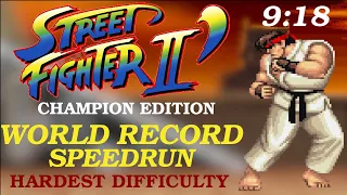 RYU Speedrun NEW World Record Hardest Difficulty 9:18 - Street Fighter II Champion Edition NEW WR