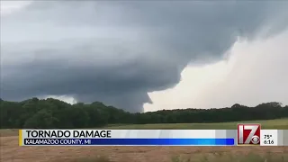 Massive tornado caught on video in Michigan