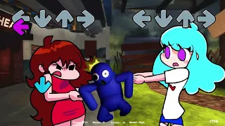 Friday Night Funkin' - Sky VS Girlfriend - Rainbow Friends Blue - Tug of war  (Animation Mods)