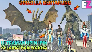 ULTRAMAN UPIN IPIN SELAMATKAN WARGA, GODZILLA BERTARUNG LAWAN KING GHIDORAH - GTA 5 SULTAN BOCIL