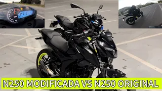 PULSAR N250 MODIFICADA 🆚 PULSAR N250 ORIGINAL            (¿mejora la potencia el escape?)I