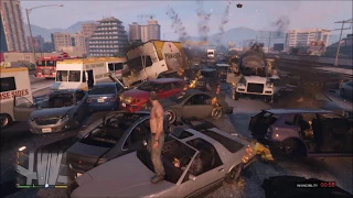 Chaos on the Highway (chain explosions traffic) [RAW FOOTAGE] | GTA V