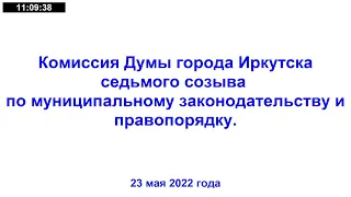 Комиссия Думы города Иркутска седьмого созыва по муниципальному законодательству и правопорядку.