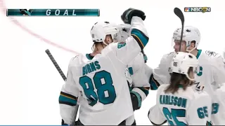 Burns and Karlsson switch places to score on Grubauer