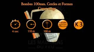 Feu d'artifice : Bombes 100 mm Cercle et Formes Coeur Rouge