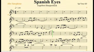 Spanish Eyes By E  Humperdinck Eb Inst  Play Along Music Sheet Back Track