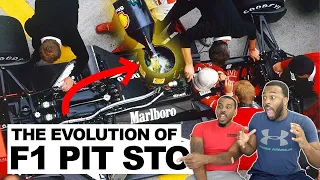 LEARNING SOME F1 HISTORY! NBA fans first time reacting to the Spectacular Evolution of F1 Pit Stops