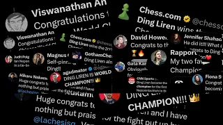 How Everyone Reacted and Congrats to new World CHESS Champion | Ding Liren Wins & Gets Emotional.