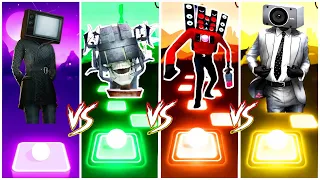 Speaker man  🆚 Skibidi skeleton  🆚 Cameraman Titan  🆚 Tv woman - Tiles Hop