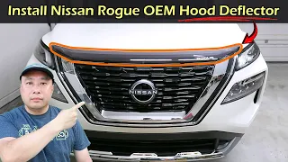 Install OEM Nissan Rogue Hood Deflector