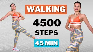 45 MIN WALKING FOR WEIGHT LOSS: Step Up to 4500 Steps and Burn 500 Calories | Workout at Home