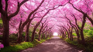 Цветение сакуры в конце сезона 🌸 Успокаивающая музыка восстанавливает нервную систему,расслабляющая