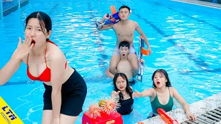 Deliver Seal Warriors Go Swimming Nerf Guns UNDERWATER BATTLE Girls Fight Criminal | LTN Nerf War