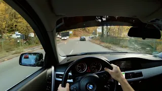 POV autumn driving BMW e60 530i | On winding roads to Starnberg